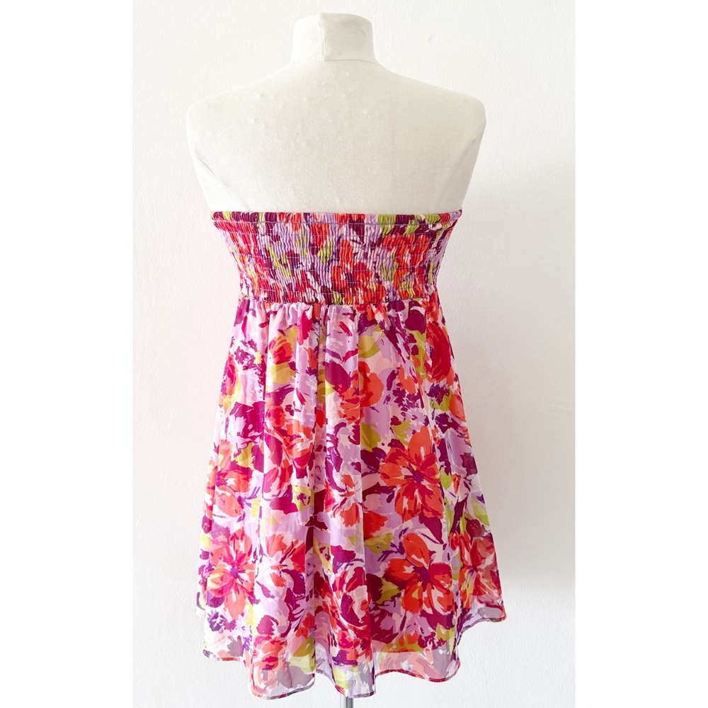 Vintage Y2K Forever 21 Floral Strapless Babydoll Tunic Mini Dress Size Small (S) - Picture 6 of 9